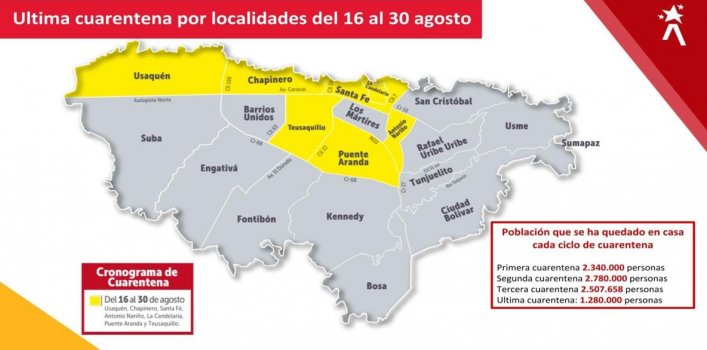 Siete localidades entran en cuarentena a partir de este domingo 16 de agosto
