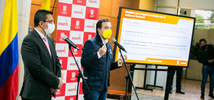 Alcaldía de Bogotá anuncia nuevas medidas para enfrentar un tercer pico de la pandemia en Bogotá