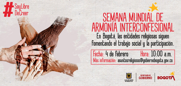 Bogotá celebra la Semana Mundial de la Armonía Interconfesional