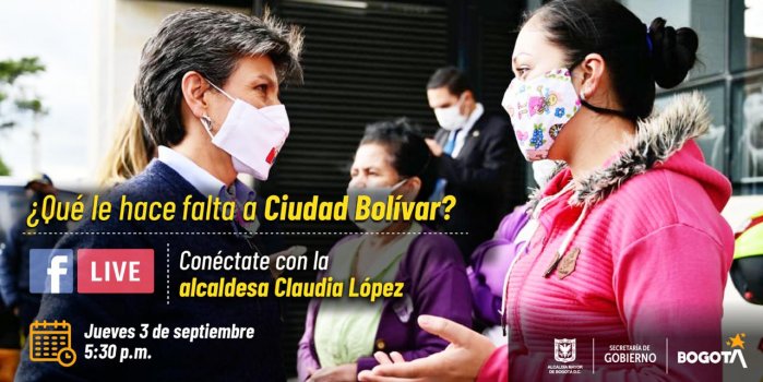 La Alcaldesa Claudia López hoy estará en Ciudad Bolívar escuchando a la comunidad