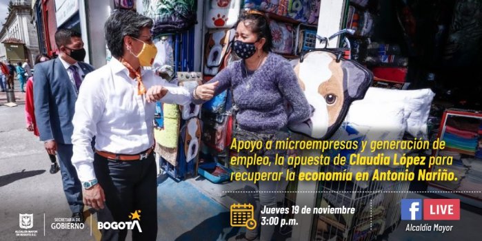 Conéctate con Claudia López para conocer los apoyos al empleo y el emprendimiento para la localidad de Antonio Nariño