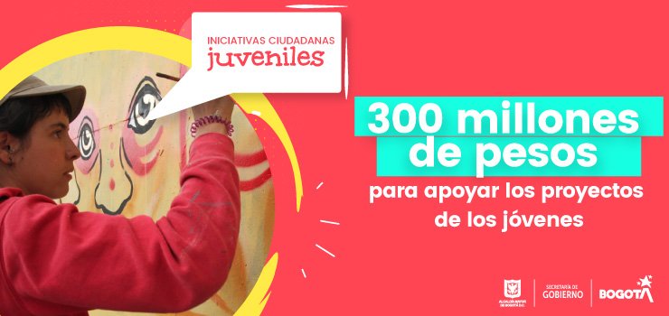Foto de persona Jóven realizando una pintura 300 millones de pesos para apoyar las iniciativas de los jóvenes en las localidades de Bogotá
