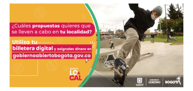 Foto banner de persona jóven sobre patineta Los bogotanos tendrán una billetera digital para asignarle recursos a las mejores propuestas para sus barrios